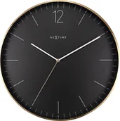 Zegary - Nextime Zegar ścienny Essential XXL złoto-czarny 3258ZW - miniaturka - grafika 1