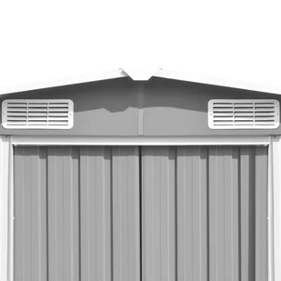 vidaXL Szopa ogrodowa, 257 x 398 x 178 cm, metal, szara - Altany ogrodowe - miniaturka - grafika 8