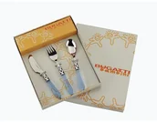 Sztućce dla dzieci - Bugatti Sztućce Dla Dzieci Ze Stali Nierdzewnej Aladdin Niebieski 3 Szt - miniaturka - grafika 1