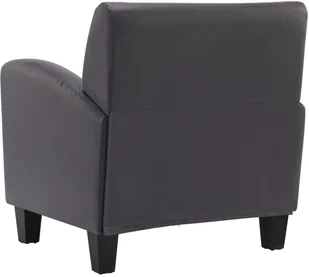 vidaXL Krzesło szare, sztuczna skóra - Fotele - miniaturka - grafika 6