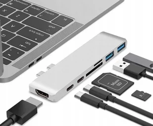 Adapter 7w1 Hub Usb-c Hdmi 4K Sd Macbook Pro / Air - Złącza, przejściówki, adaptery - miniaturka - grafika 4