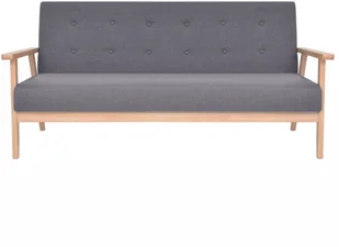 vidaXL Zestaw wypoczynkowy, 3 szt., tkanina, ciemnoszary - Komplety wypoczynkowe vidaXL Zestaw wypoczynkowy, 3 szt., tkanina, ciemnoszary - Komplety wypoczynkowe - miniaturka - grafika 4