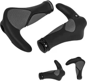 Akcesoria rowerowe - MERIDA Chwyty kier. z rogrami 1 alu. pierścień czar-szare GP-MD029 - miniaturka - grafika 1