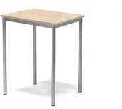 Stoły i stoliki do biura - AJ Produkty Stół Sonitus, 700x600x900 mm, rama srebrna, dźwiękochłonne linoleum, beżowy - miniaturka - grafika 1