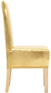vidaXL Elastyczne pokrowce na proste krzesła, 6 szt., złote vidaXL - Pokrowce na meble - miniaturka - grafika 4
