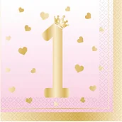 Baby shower i roczek - Amscan Serwetki na roczek różowe Ombre - 33 cm - 16 szt. 9910310 - miniaturka - grafika 1