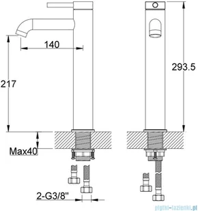 KOHLMAN Axel Black bateria umywalkowa 29 cm czarny mat QB170AB | - Baterie umywalkowe - miniaturka - grafika 2