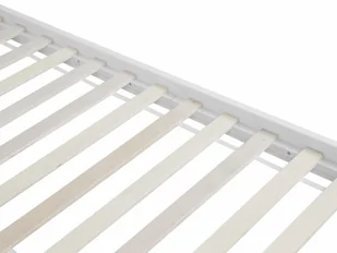 Beliani Łóżko drewniane białe ze stelażem 140 x 200 cm MAYENNE - Łóżka - miniaturka - grafika 6