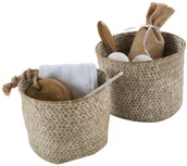 Pudła i pojemniki do przechowywania - Rangement & Cie rangement & Cie ran6534 Mika Sit (roślina) kosz z plecionki, okrągły, beżowy wapnem,-częściowy zestaw RAN6534 - miniaturka - grafika 1
