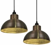 Lampy sufitowe - vidaXL 2 lampy sufitowe półsferyczne w kolorze miedzi - miniaturka - grafika 1