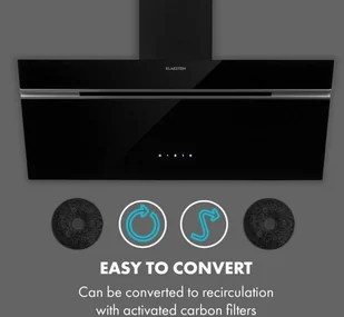 Klarstein Alina 90 Czarny (CGCH3-Alina90-BK) - Okapy kuchenne - miniaturka - grafika 7