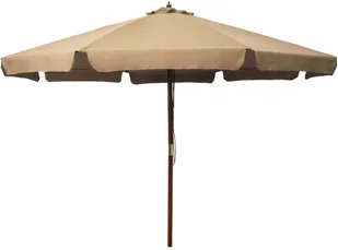 vidaXL Parasol ogrodowy na drewnianym słupku 330 cm taupe 47215 - Parasole ogrodowe - miniaturka - grafika 2