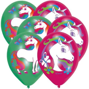 AMSCAN Balony z nadrukiem kolorowym Jednorożec, 6 sztuk 9902173 - Urodziny dziecka - miniaturka - grafika 3