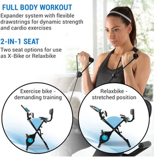 Capital Sports Capital Sports Azura M3 Pro Trenażer domowy, elastyczne taśmy, napęd paskowy, kolor czarny FIT17-Azura Plus - Trenażery rowerowe - miniaturka - grafika 9