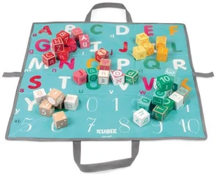 Janod Klocki drewniane z matą do zabawy - literki i cyferki JND3700217380779 - Klocki - miniaturka - grafika 4