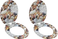 Deski sedesowe - Deski klozetowe wolnoopadające, 2 szt., MDF, wzór w kamyki - miniaturka - grafika 1