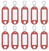 Breloki - WEDO Wedo 262103402 breloczek do kluczy z tworzywa sztucznego (z hakami S, wymiennymi etykietami) 10 sztuk, czerwony 262 103402 - miniaturka - grafika 1