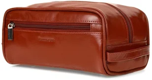 Beltimore kosmetyczka męska Skórzana saszetka brązowa J45 brązowy, beżowy - Kosmetyczki, organizery i kuferki - miniaturka - grafika 3