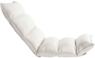 vidaXL Składane krzesło podłogowe, kremowe, tkanina vidaXL - Pufy i podnóżki - miniaturka - grafika 3