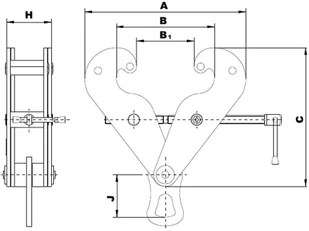 220 Zawiesia klamrowe z uchem max szerokość belki 300 mm udźwig 3,2 T) 22077051 77051-uniw - Inne urządzenia budowlane - miniaturka - grafika 3