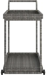 shumee Wózek barowy szary 100x45x83 cm polirattan - Wózki na żywność - miniaturka - grafika 5