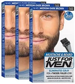 Pozostałe kosmetyki - Just for Men Mustache and beard Brush-W żel kolorowy, Medium Dark Brown (Pack of 3) by Just for Men 281220 - miniaturka - grafika 1