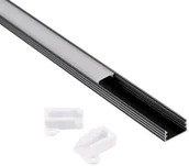 Akcesoria do oświetlenia - Polux Profil aluminiowy natynkowy do taśm LED 1m czarny 316080 SANICO 316080 - miniaturka - grafika 1