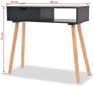 vidaXL Stolik typu konsola, drewno sosnowe, 80x30x72 cm, czarny - Konsole i sekretarzyki - miniaturka - grafika 6