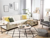 Narożniki - Beliani Sofa narożna lewostronna z funkcją spania beżowa ROMEDAL - miniaturka - grafika 1