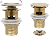 Korki do umywalek - shumee Korek klik klak z funkcją przelewu złoty 6,4x6,4x9,1 cm - miniaturka - grafika 1