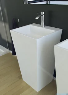 Besco Vera umywalka wolnostojąca 50x42x85cm czarny połysk VERA-UMYC | - Umywalki - miniaturka - grafika 7