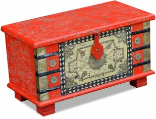 vidaXL Skrzynia z czerwonego drewna mango 80x40x45 cm - Inne meble do salonu - miniaturka - grafika 7