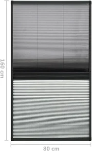 VidaXL Plisowana moskitiera okienna z roletą, aluminium, 80x160 cm 148685 VidaXL - Moskitiery - miniaturka - grafika 7