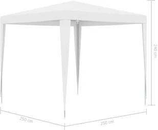 vidaXL Namiot imprezowy, 2,5x2,5 m, biały - Pawilony ogrodowe - miniaturka - grafika 15
