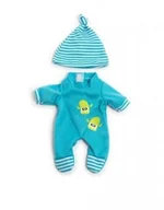 Akcesoria dla lalek - Miniland Ubranko dla lalki 21 cm niebieskie śpioszki z czapeczką - miniaturka - grafika 1