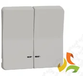 Klawisze i ramki - Schneider Electric MUREVA STYL Klawisz podwójny z okienkiem IP55 biały MUR39205 MUR39205/SCH - miniaturka - grafika 1