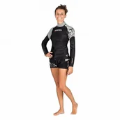 Pianki do pływania - Mares T shirt damski ULTRA SKIN długi rękaw szary czarny 2XL 46 - miniaturka - grafika 1