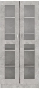 VidaXL Witryna, szarość betonu, 82,5x30,5x185,5 cm, płyta wiórowa 802772 VidaXL - Witryny - miniaturka - grafika 6