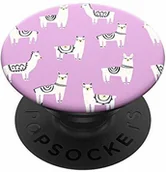 Uchwyty samochodowe do telefonów - PopSockets PopSockets PopGrip - Rozkładany uchwyt i podstawka do telefonów oraz tabletów z wymiennymi krążkami PopTops - Lotsa Llama 801392 - miniaturka - grafika 1