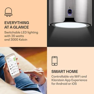 Klarstein Skyfall Smart GCGH6-Skyfall-SV - Okapy kuchenne - miniaturka - grafika 3