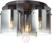 Lampy sufitowe - Brilliant Lampa sufitowa Beth dymione szkło, 3-punktowa - miniaturka - grafika 1