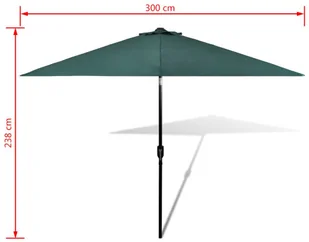 vidaXL vidaXL Parasol ogrodowy, zielony 3 m - Parasole ogrodowe - miniaturka - grafika 6