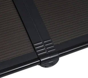 vidaXL Daszek nad drzwi, czarny, 240 x 100 cm, plastik - Markizy - miniaturka - grafika 4