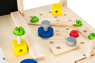 Mamabrum Drewniany zestaw majsterkowicza XXL - 75 elementów + pas narzędziowy WORKBENCH GYT1863 - Mały majsterkowicz - miniaturka - grafika 6