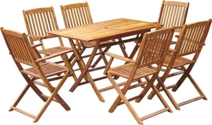 vidaXL 7-cz zestaw składanych mebli ogrodowych lite drewno akacjowe 3058156 - Meble ogrodowe - miniaturka - grafika 15