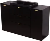 Szafki łazienkowe - Czarna szafka łazienkowa z czarną umywalką 120/3 Liv Victa VIC-C-U120/39/3 + LivB - miniaturka - grafika 1