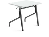 Meble do szkół i przedszkoli - AJ Produkty Biurko szkolne z regulacją wysokości ADJUST, 700x600 mm, HPL z redukcją hałasu, biały, antracyt - miniaturka - grafika 1