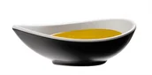 Wyposażenie lokali gastronomicznych - APS Misa owalna z melaminy 115x70x40 mm, biała/czarna | Halftone 84130 - miniaturka - grafika 1