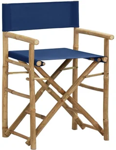 vidaXL Składane krzesła reżyserskie 2 szt., niebieskie, bambus/tkanina! 313030 - Fotele i krzesła ogrodowe - miniaturka - grafika 2