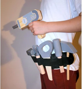 Mamabrum Drewniany zestaw majsterkowicza XXL - 75 elementów + pas narzędziowy WORKBENCH GYT1863 - Mały majsterkowicz - miniaturka - grafika 27